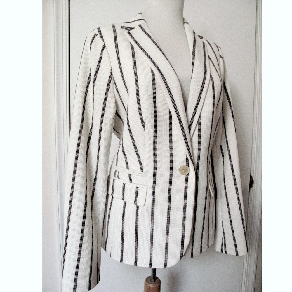 Talbots NWT Ivory  Pinstripe Tailored Jacket 6